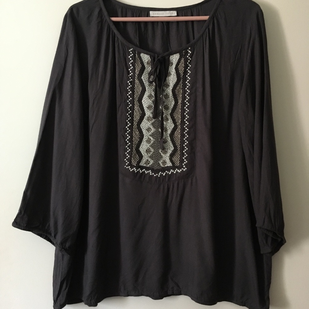 Armand Thiery Embroidered Peasant Blouse